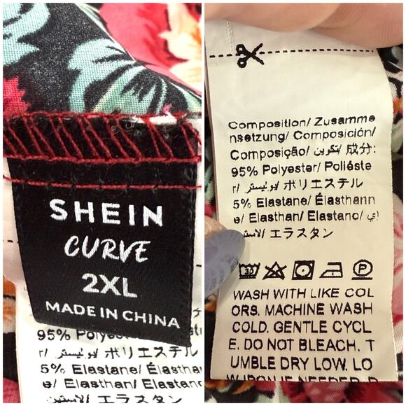 Off-Shoulder Neckline Cropped Top Women's 2XL Multicolor Floral Boho Chic Flowy - Picture 5 of 7